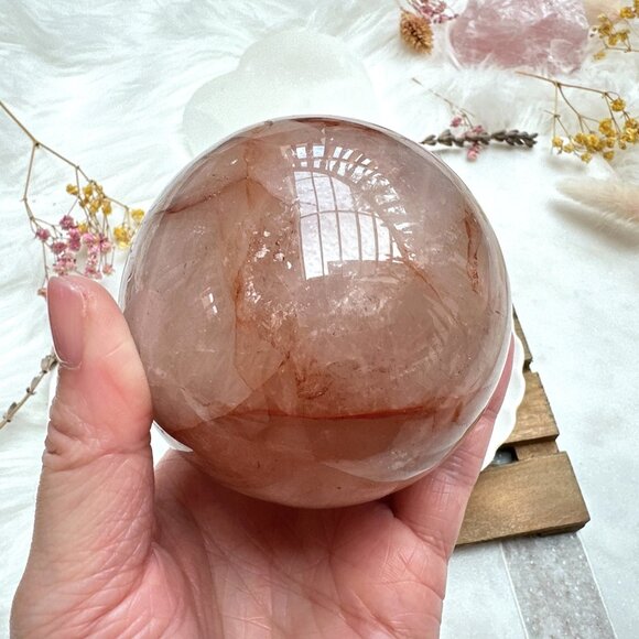 Gorgeous Hematoid Quartz Sphere - Picture 10 of 10